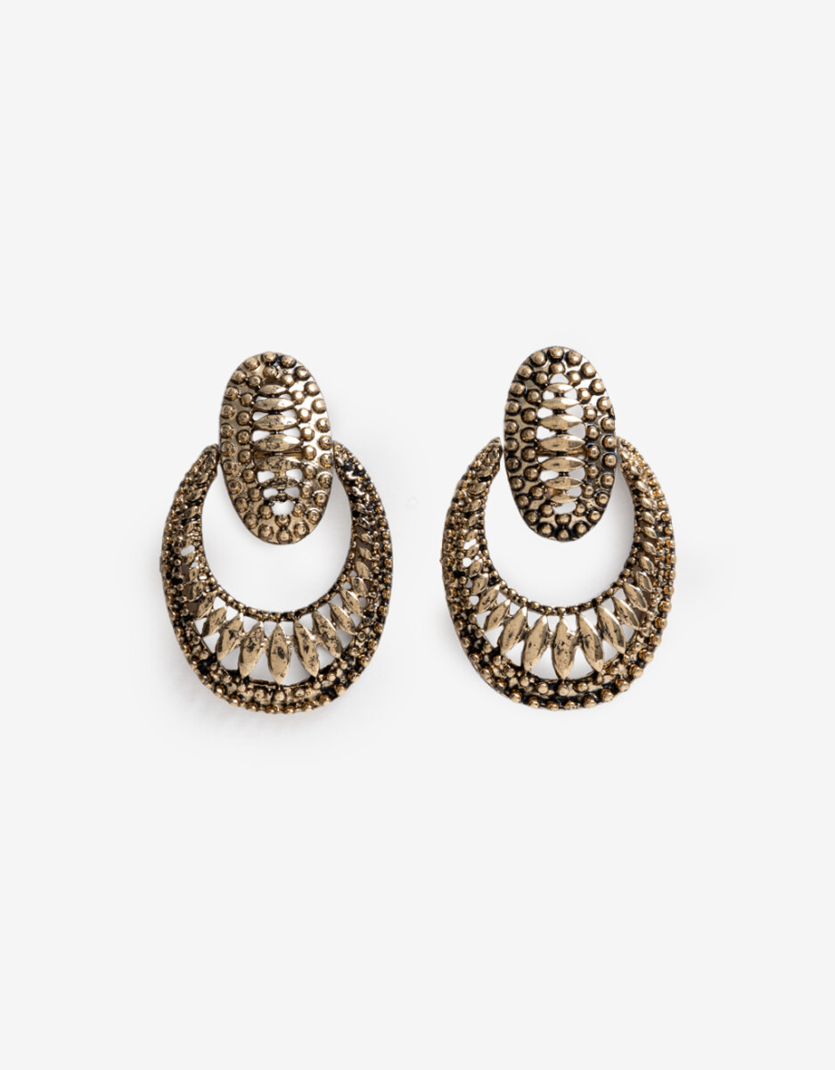 Aros Colgantes Cortos Antique Gold 