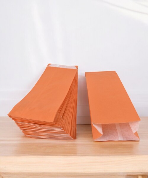 Pack x 100 - sobres papel sin base con fuelle 9x5x25 cm NARANJA