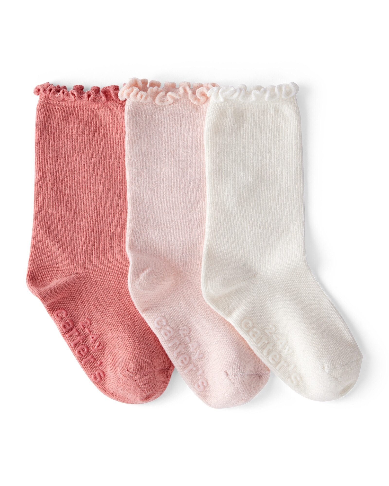 Pack tres pares de medias de algodón, rosadas Pack tres pares de medias de algodón, rosadas