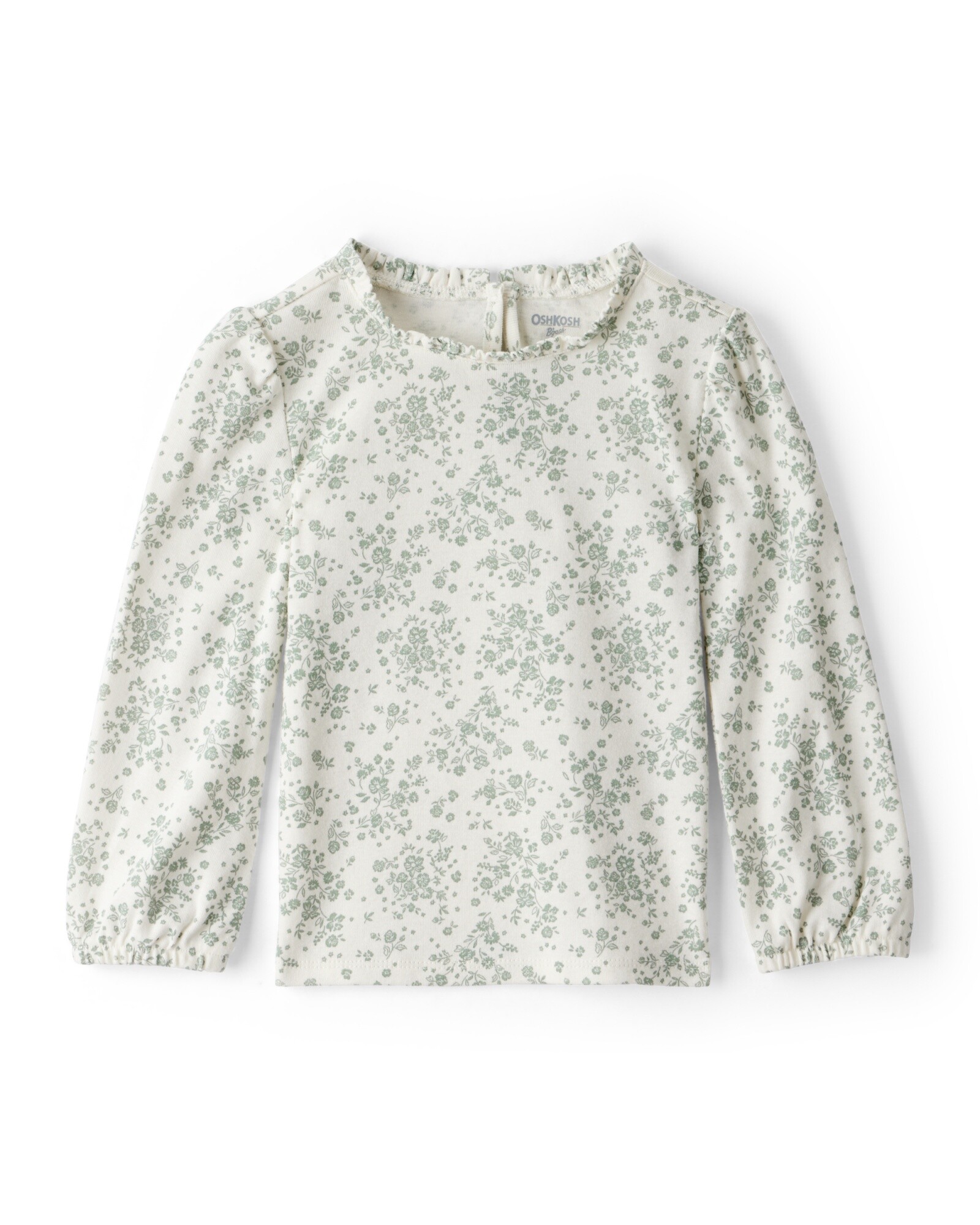 Blusa de algodón, diseño floral Sin color