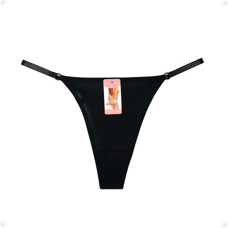 Tanga Colaless Ajustable De Algodón Negro Talla L-XL