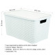 Set x3 caja organizadora plástica simil ratán 7 lts BLANCO