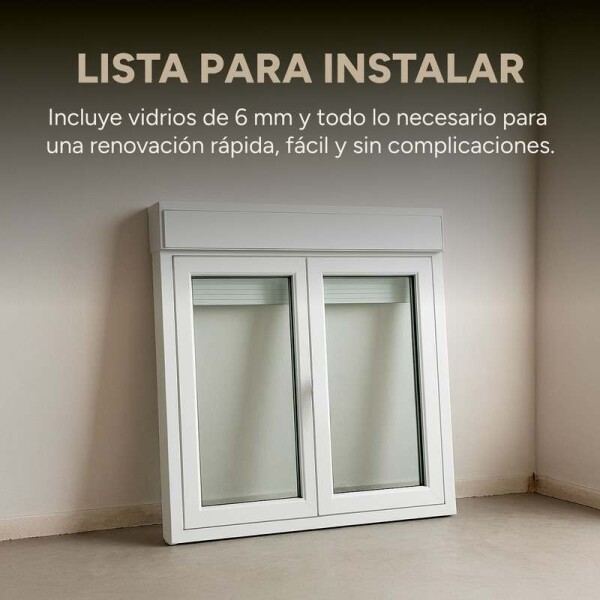 Ventana de PVC Blanco 120 X 100 Con Persiana Corrediza Ventana de PVC Blanco 120 X 100 Con Persiana Corrediza