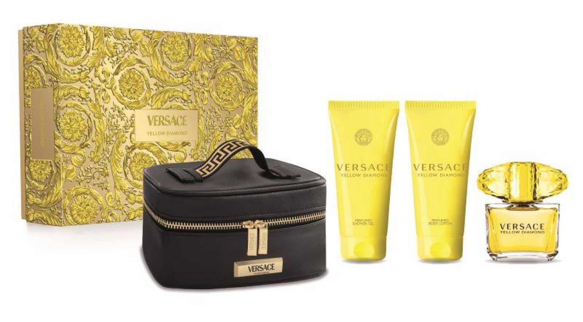 Versace Gift Set Yellow Diamond EDT 90 ml + Gel de ducha 100 ml + Loción Corporal 100 ml 