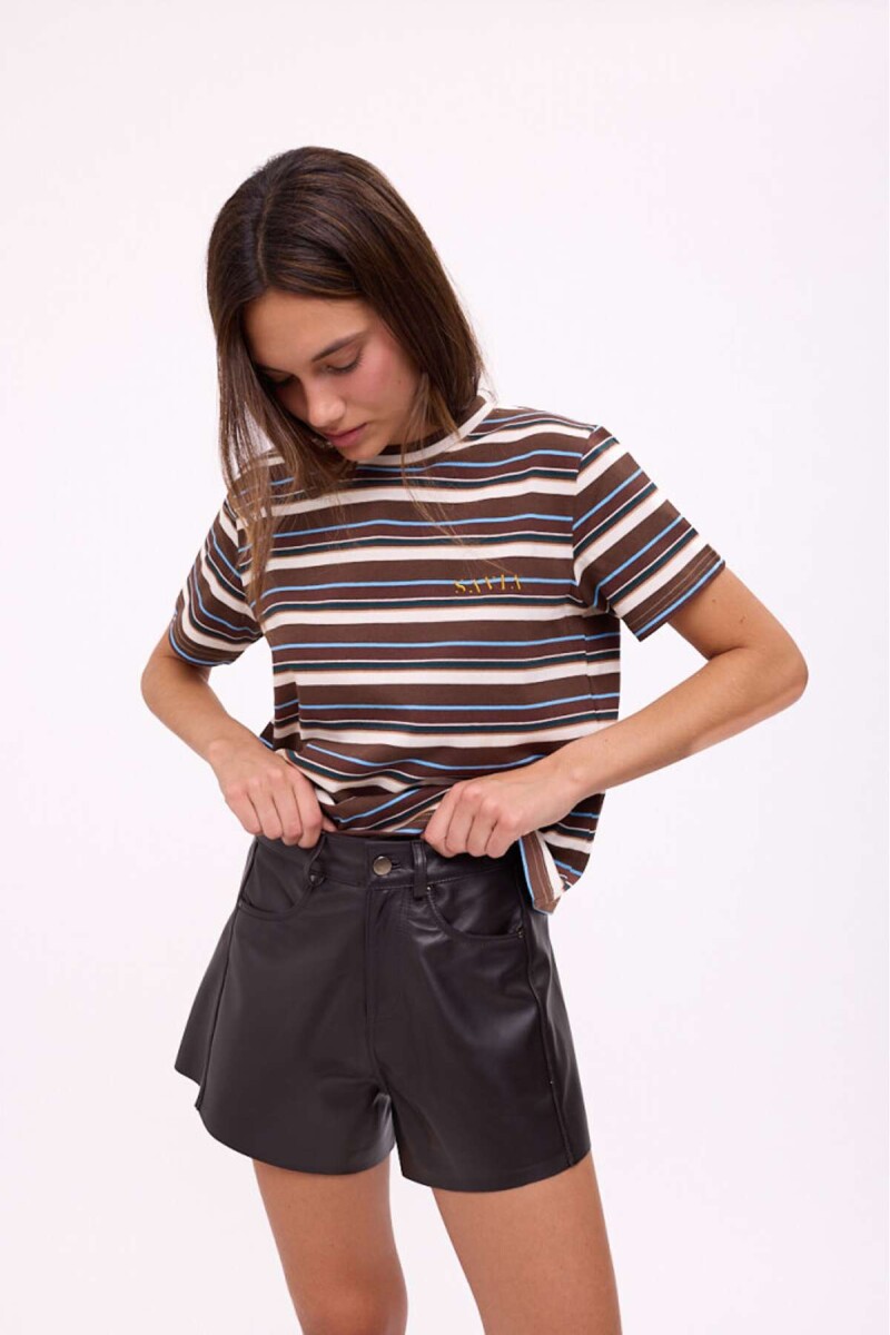 Short Wide Xl Couro - Chocolate 