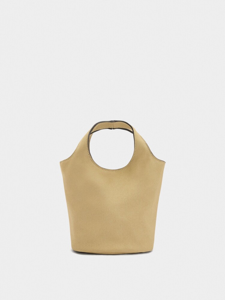 Bolso Bombonera Efecto Piel beige