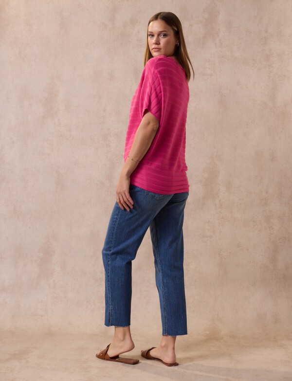 Buzo Dolman Acanalado FUCSIA