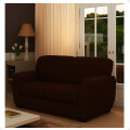 Cubre Sillón De Tela Elastizada Funda Forro Sofá 2 Cuerpo Marrón