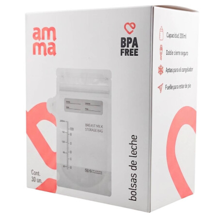 Bolsas para Almacenar Leche Materna AMMA 30 Unidades Bolsas para Almacenar Leche Materna AMMA 30 Unidades