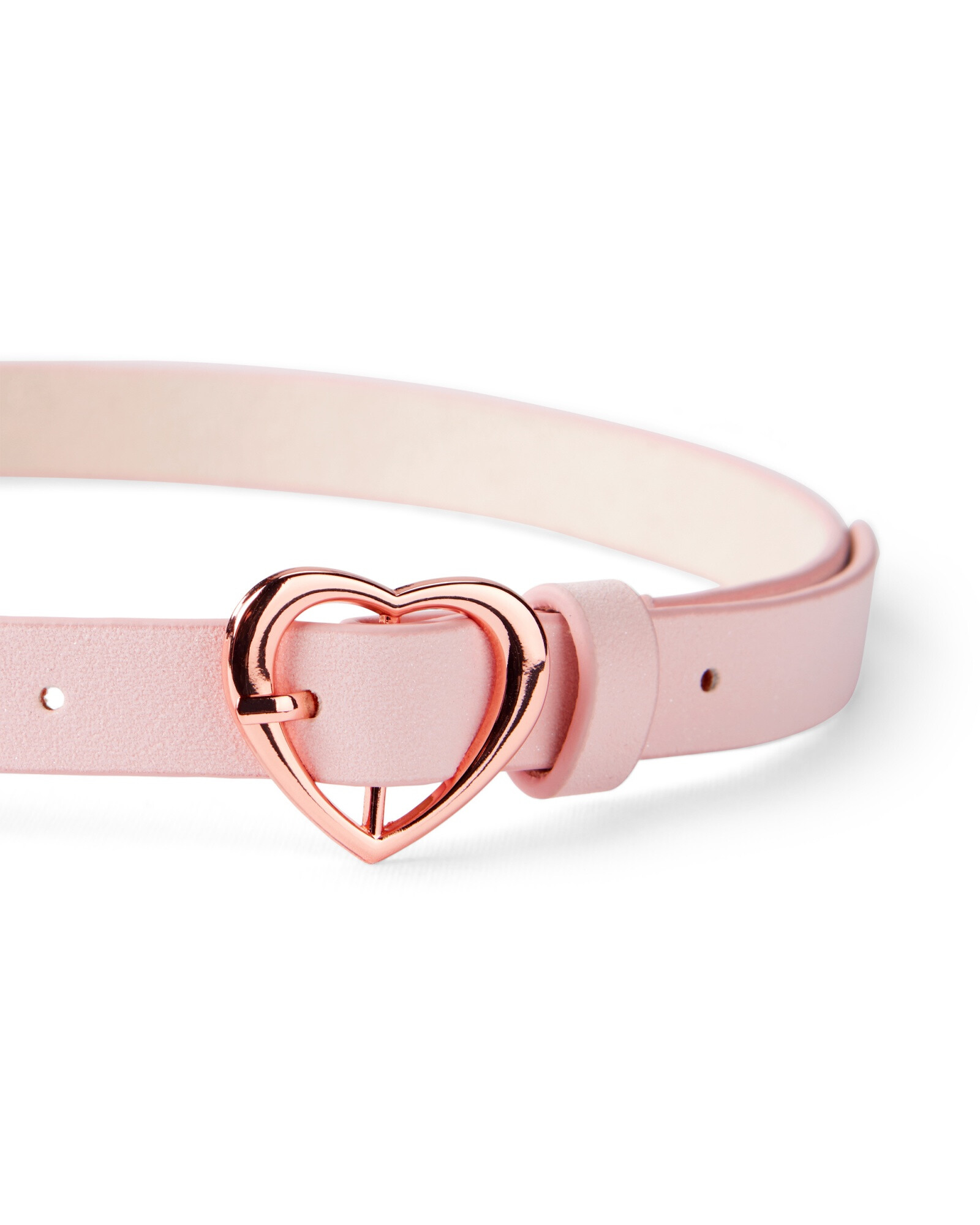 Cinturón hebilla corazón, rosado Sin color