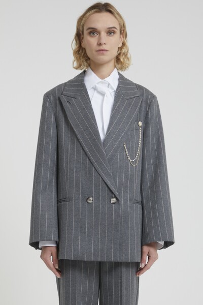 CHAQUETA BLAZER Gris