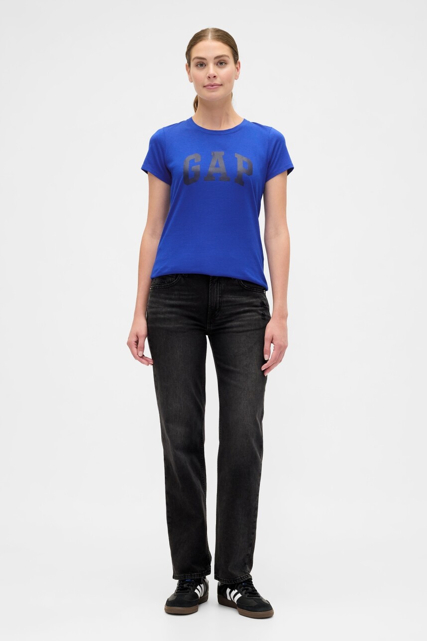 Remera Logo Gap Manga Corta Mujer Royal Gem