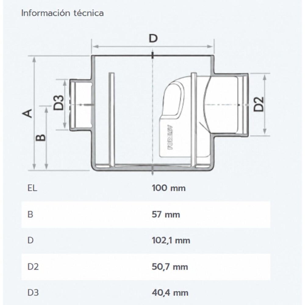 Pileta de piso Fortlev 10x10cm 50mm 3 entradas Pileta De Piso Fortlev 10x10cm 50mm 3 Entradas