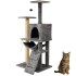 Gimnasio Rascador Para Gato Torre Casa Hamaca Escalera Atrix Variante Color Gris Oscuro