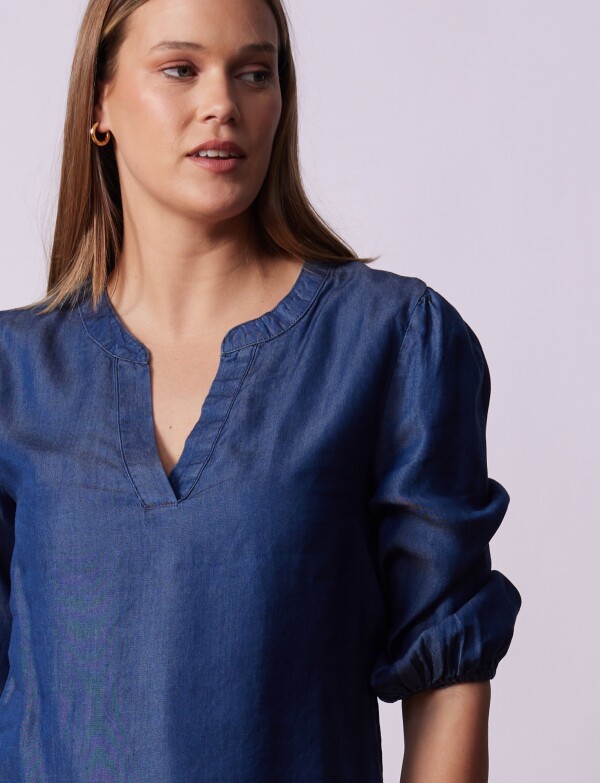 Blusa Lyocell JEAN OSCURO