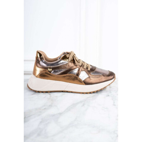 Zapatilla Cuero Metalizado Cobre