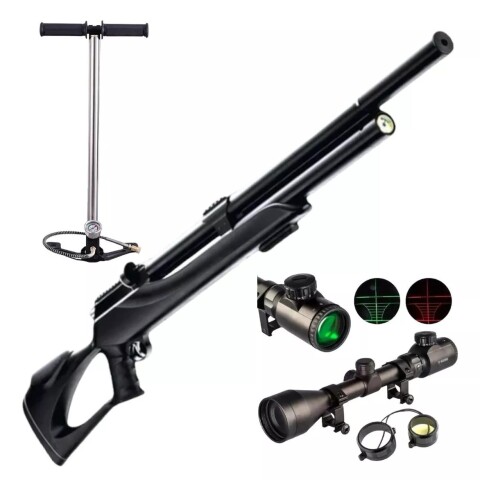 Combo Rifle Pcp M25 calibre 9mm + Mira + Inflador Combo Rifle Pcp M25 calibre 9mm + Mira + Inflador
