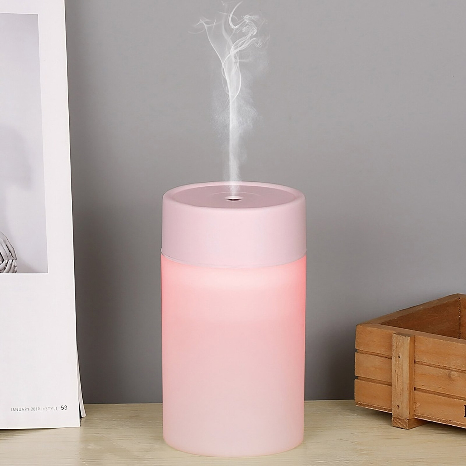 Difusor Aromatizador Humidificador Usb Led Aromaterapia Luz - Variante  Color Rosa — Atrix