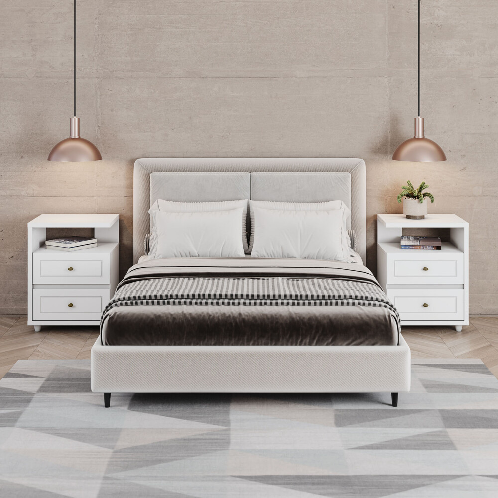 MESA DE LUZ MDF-Y-MDP BLANCO AMERICANO II