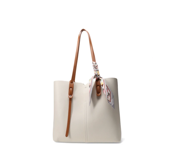 Cartera CHIEF con pañuelo decorativo Beige