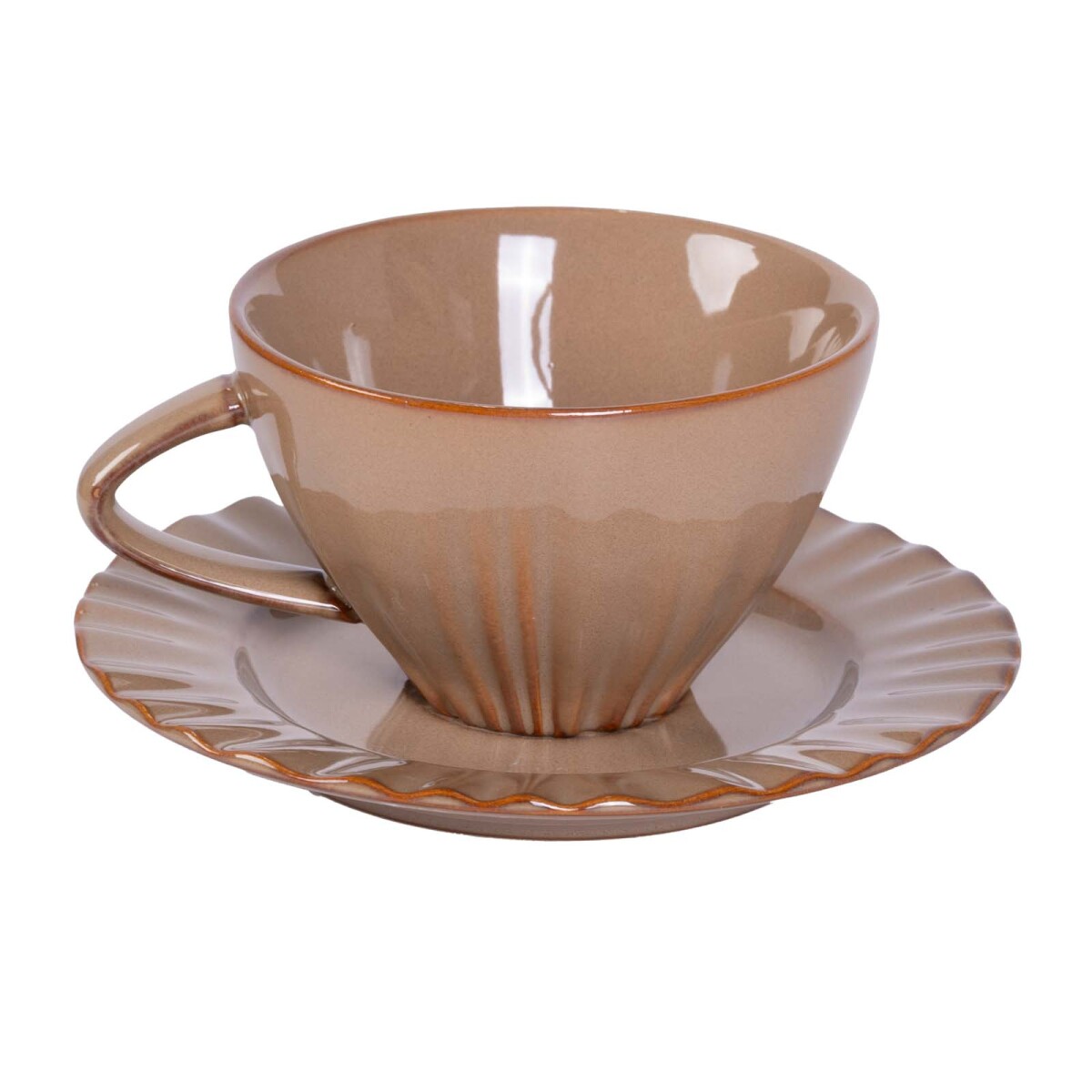 TAZA C/PLATO 120ML - CERAMICA AMARILLO A079 