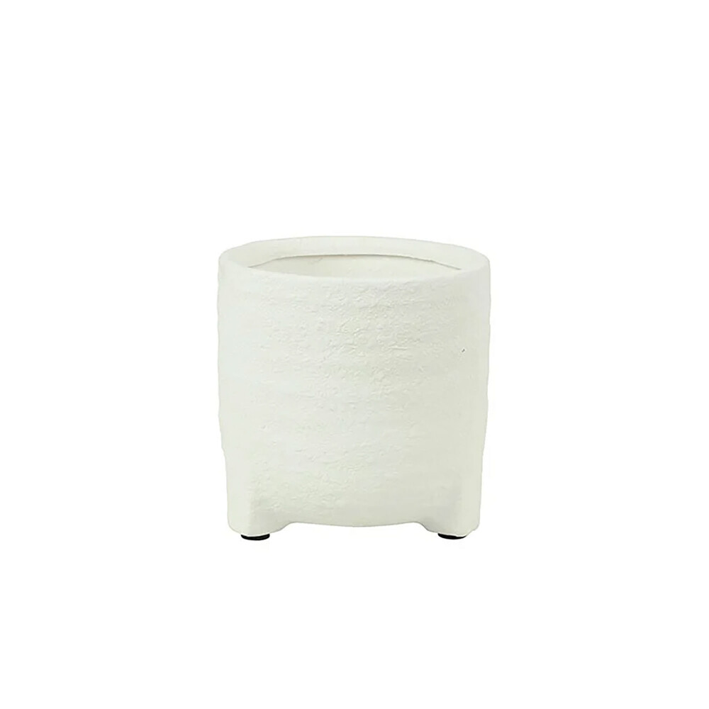 MACETERO SMALL CERAMICA BLANCO AMARENS ALTO