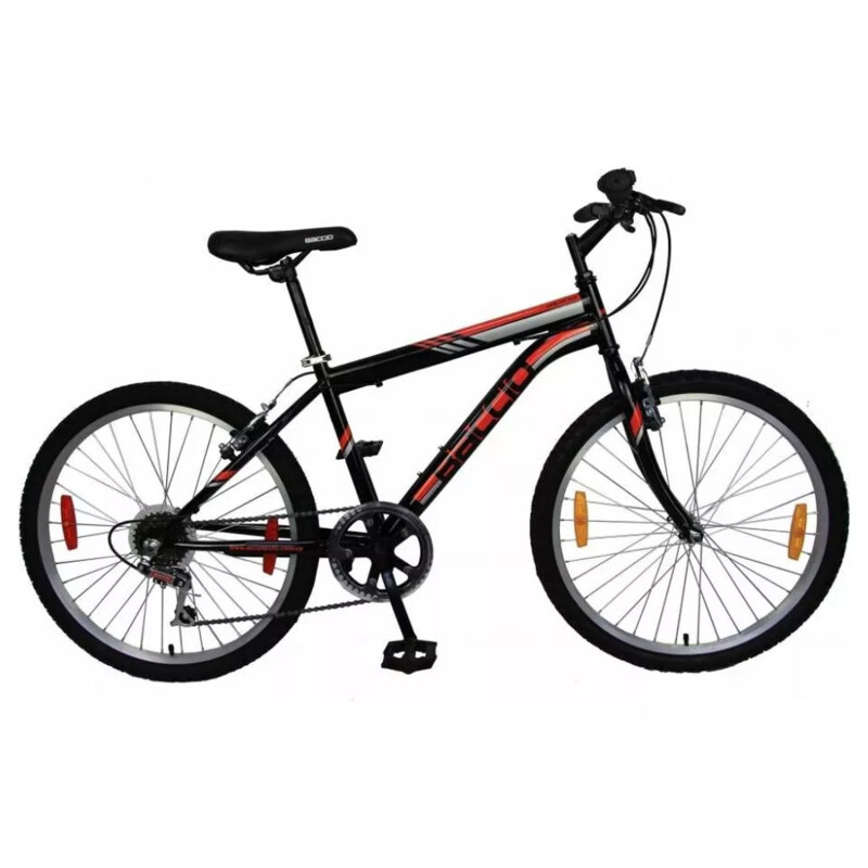 Bicicleta Baccio Alpina Man Rodado 24 Montaña Con 21 Cambios Shimano Negro/Rojo