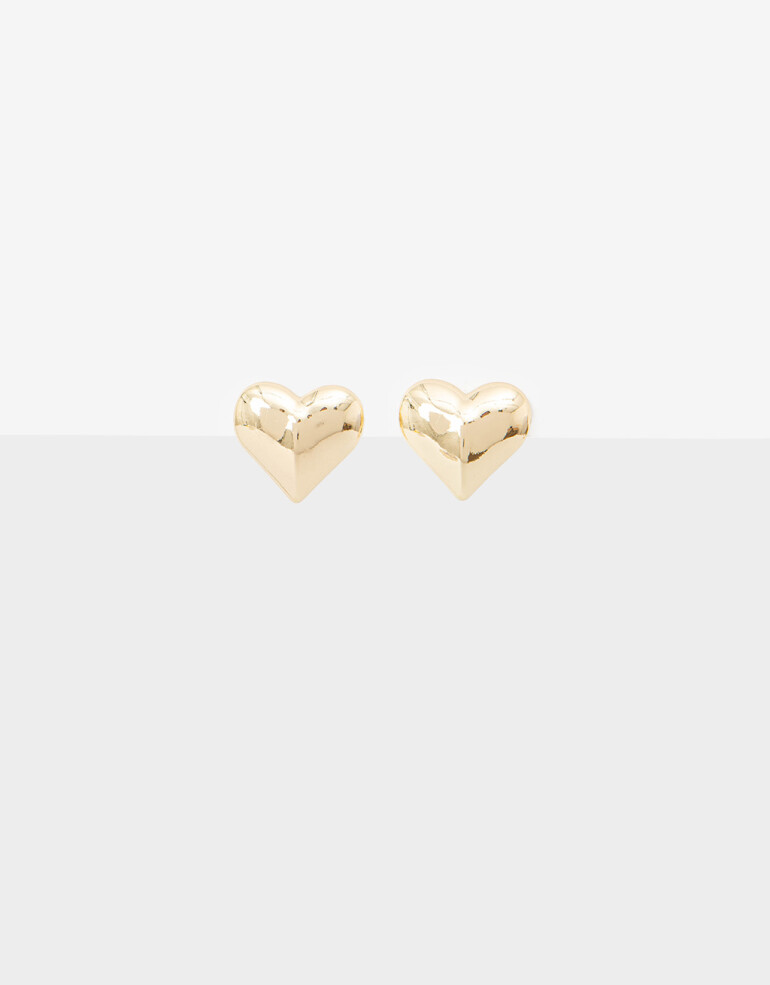 Aros Pasantes Metal Aros Pasantes Corazón - Dorado