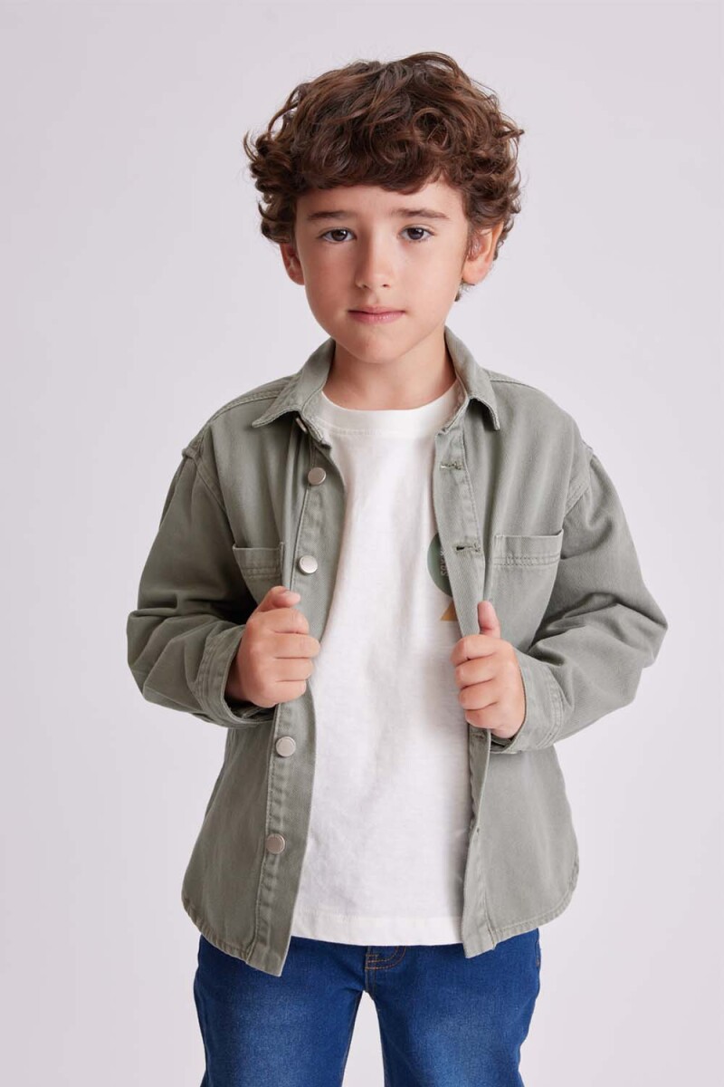 Sobrecamisa de jean Aceituna