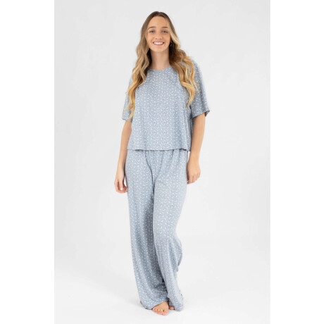 Pijama milena con pant Gris