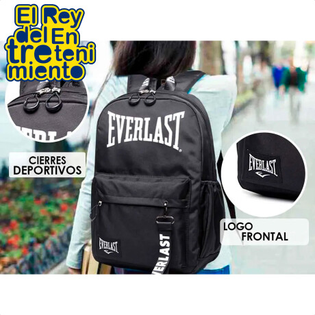 Mochila Deportiva Everlast C/ Porta Botella y Llavero Gris