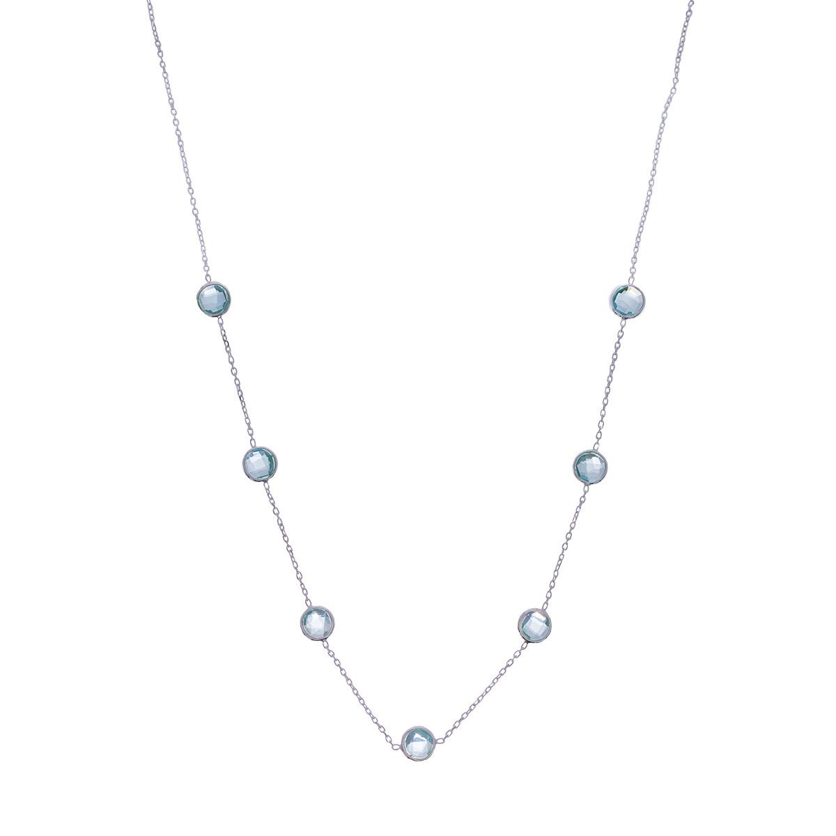 Gargantilla de Plata 925 con Topacio celeste 