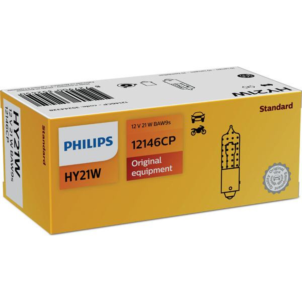LAMPARA - 12V HY21W BAW9S AMBAR PHILIPS 