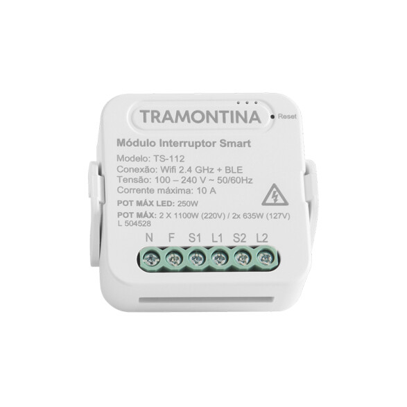 Módulo interruptor inteligente WIFI 2 canales blco -TRAMONTINA TE3924