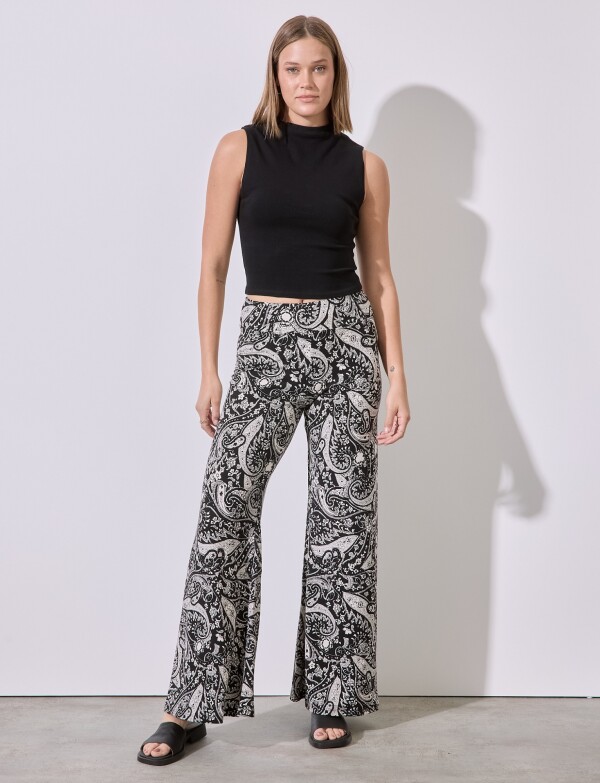 Palazzo Printed NEGRO/CRUDO