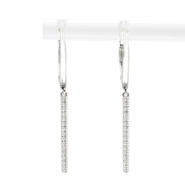 Caravanas Tally de oro blanco 18k. con brillantes Caravanas Tally de oro blanco 18k. con brillantes