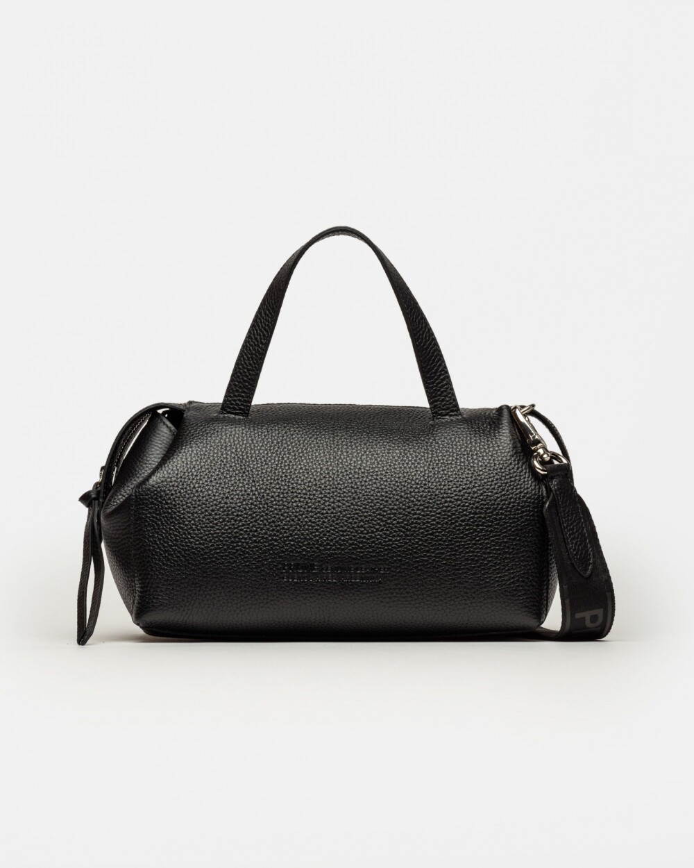 Cartera de mano Resort en cuero graneado Negro