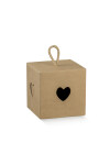 CAJA CORAZON 10X10X10 cm KRAFT MARRON