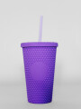 Vaso Con Tapa + Sorbito Beverly Violeta