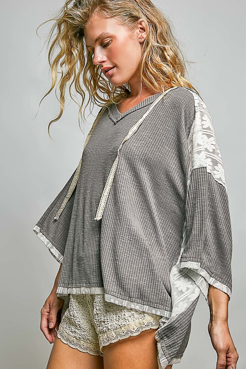 REMERA HOODIE Gris