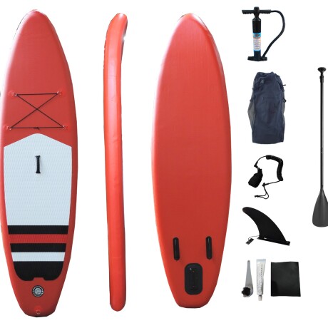 Tabla de Surf Paddle Board 280 X 76 X 15 cm BLANCO-NEGRO-ROJO