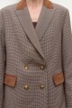 Blazer con detalles en simil gamuza tostado
