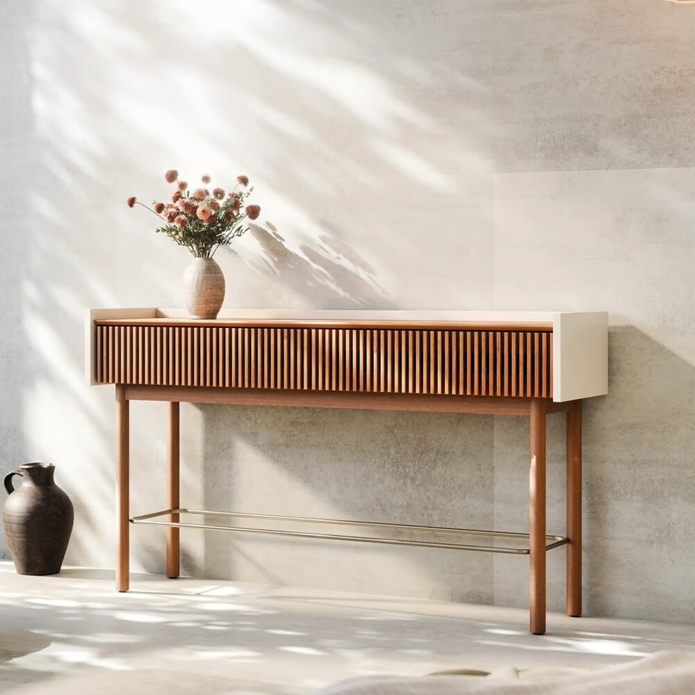 Mesa de Arrime Ripiado Off White