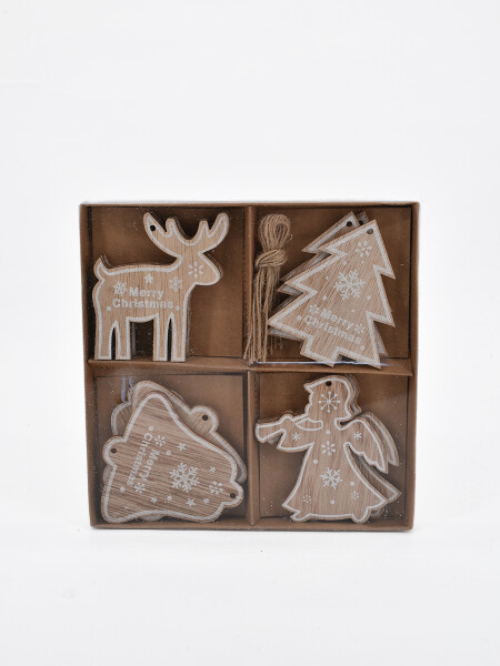 ADORNO COLGANTE MDF 12 PCS BEIGE