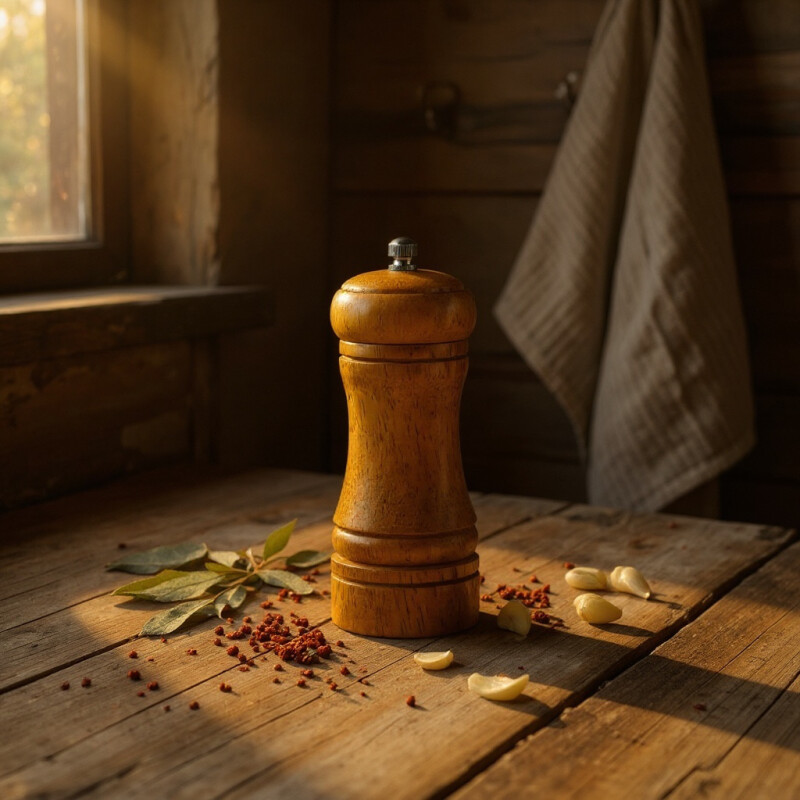 Pimentero Madera Y Cerámica Molinillo 14 Cm Sin Color