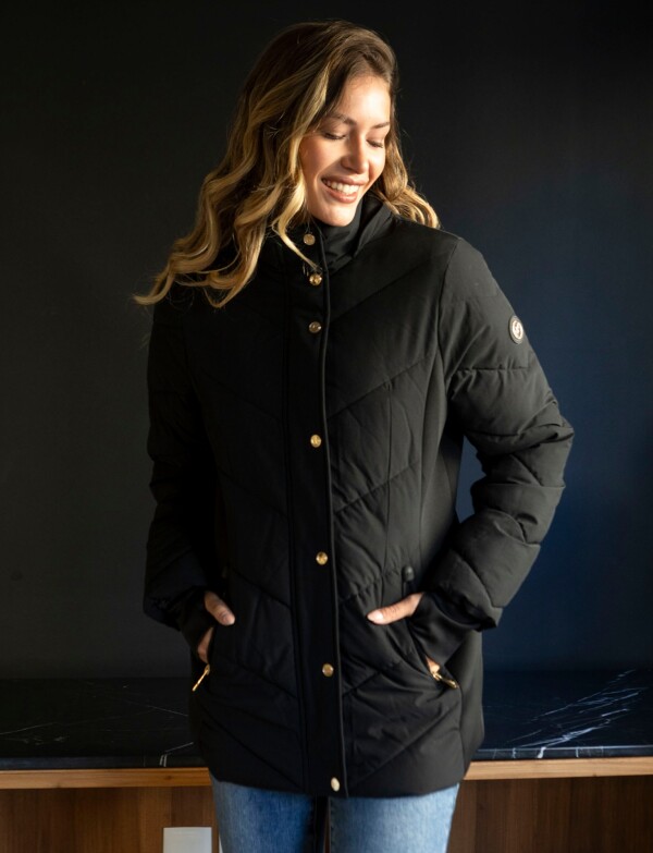 Campera Abrigo Faux Fur NEGRO