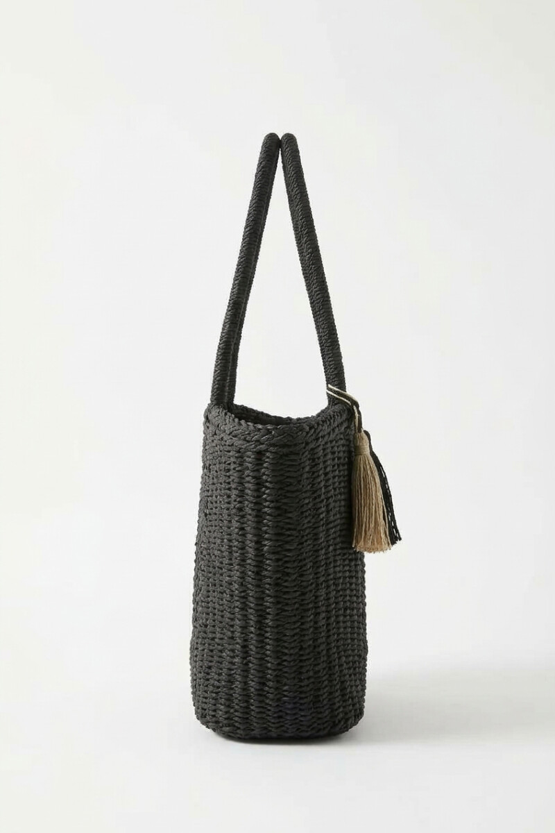 Bolso tejido negro