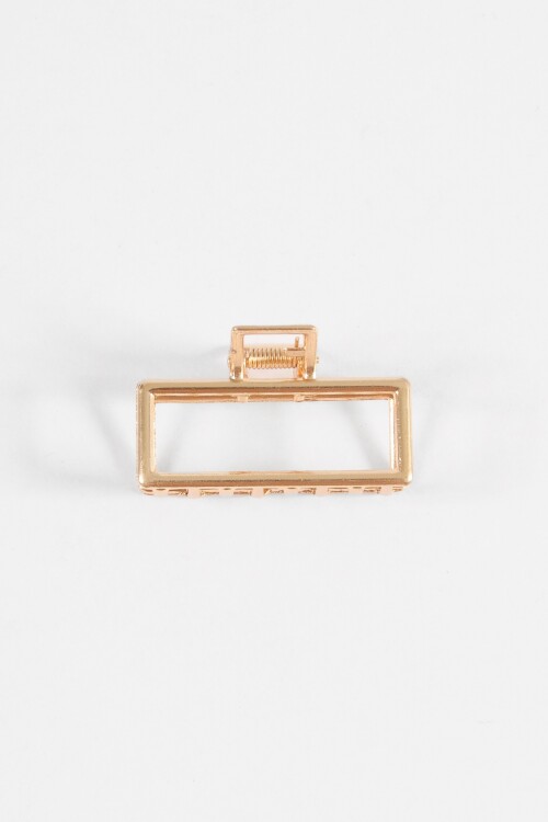 Broche rectangular metálico chico dorado