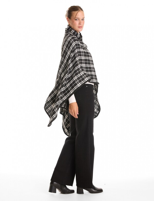 Ruana Cuadros NEGRO/BLANCO