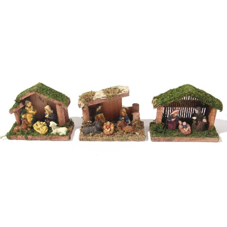 Pesebre 5 Piezas Con Choza 12x9x5cm Pesebre 5 Piezas Con Choza 12x9x5cm